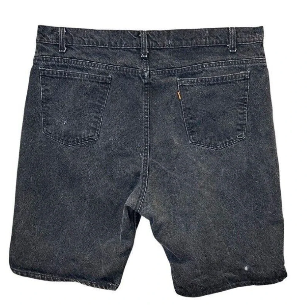 Levi's Vintage Orange Tab Denim Shorts 11in Black Wash Distressed 90's Size‎ 42